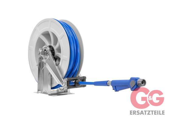 Schlauchaufroller 24 M. 1/2"IG: Pistole. ABS-grau PUReClean365+® NW12 blau 60 bar