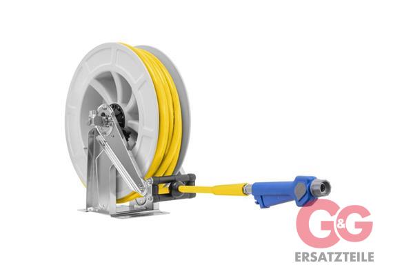 Schlauchaufroller 24 M. 1/2"IG: Pistole. ABS-grau PUReClean365+® NW12 gelb. 60 bar
