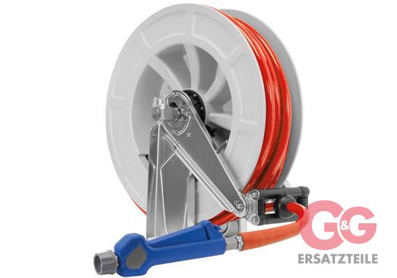 Schlauchaufroller 24 M. 1/2"IG: Pistole. ABS-grau PUReClean365+® NW12 rot 24,5 bar