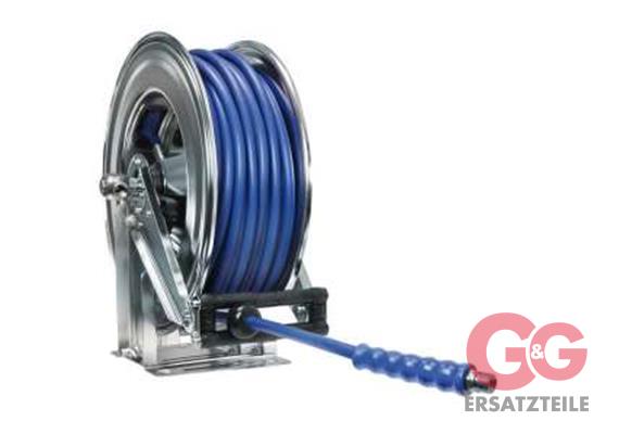 Schlauchaufroller 30 M. 1/2"IG:1/2"AG Edelstahl Schlauch