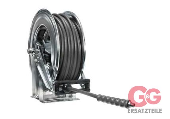 Schlauchaufroller 30 M. 1/2"IG : 3/8"AG Edelstahl Schlauch