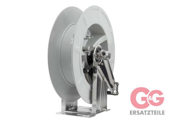 Schlauchaufroller DN12 28 M. 1/2"IG : 1/2"IG 300 bar Edelstahl / Kunstoff grau