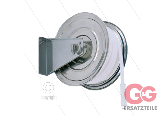 Schlauchaufroller Manuell - VA - 35m - max 200 Bar - Schlauch: 3/8" - 1/2” - Anschluss: 2