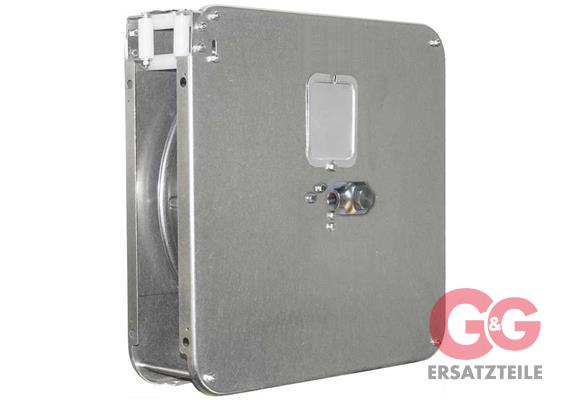 Schlauchaufroller SoST-14 DN10 400 bar 90°C VA 3/8"IG:1/2"IG für 14 Meter
