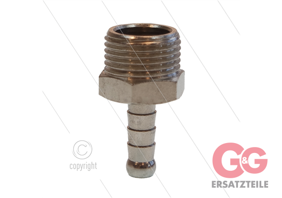 Schlauchtülle - Messing - Ø6mm - 3/8" AG