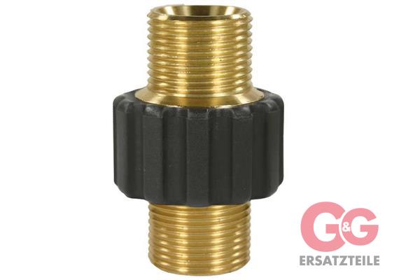 Schlauchverbinder M22x1,5 AG : M22x1,5 AG Messing mit Gummischutz