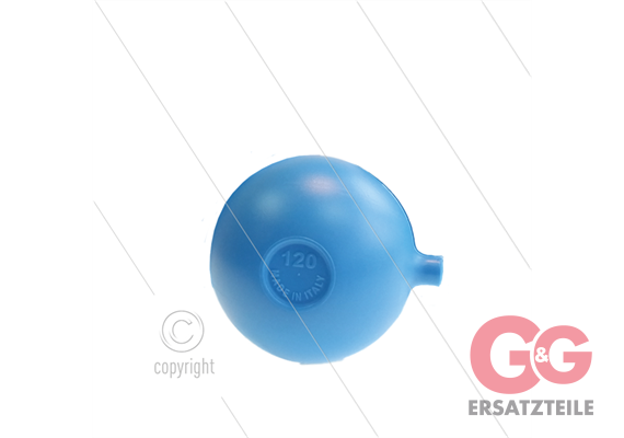 Schwimmerball blau PVC mit Gewindeanschluss - Ø120mm - max 80°C - für Schwimmerventil 2202