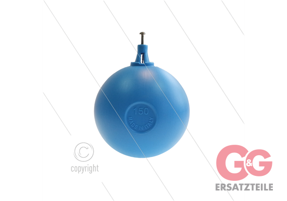 Schwimmerball blau PVC mit Klemmbefestigung - Ø150mm - max 80°C - für Schwimmerventil 2202