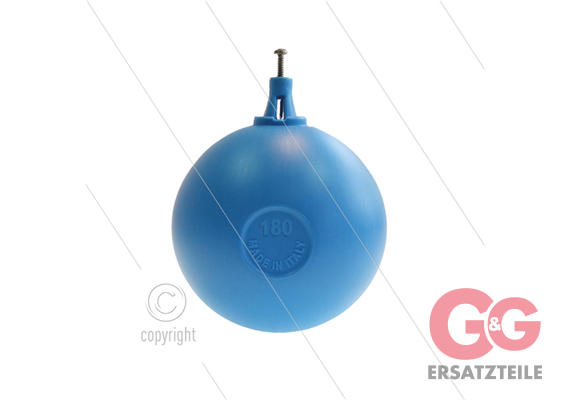 Schwimmerball blau PVC mit Klemmbefestigung - Ø180mm - max 80°C - für Schwimmerventil 2202