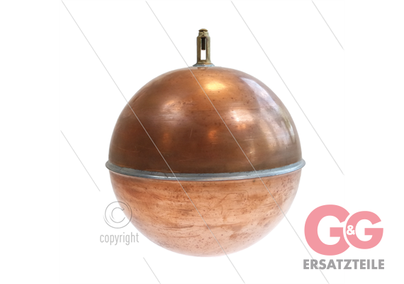Schwimmerball Kupfer mit Klemmbefestigung - Ø150 mm - max 60°C - für Schwimmerventil 22021