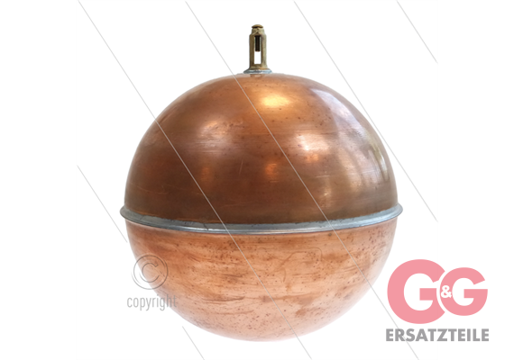 Schwimmerball Kupfer mit Klemmbefestigung - Ø180 mm - max 60°C - für Schwimmerventil 22022