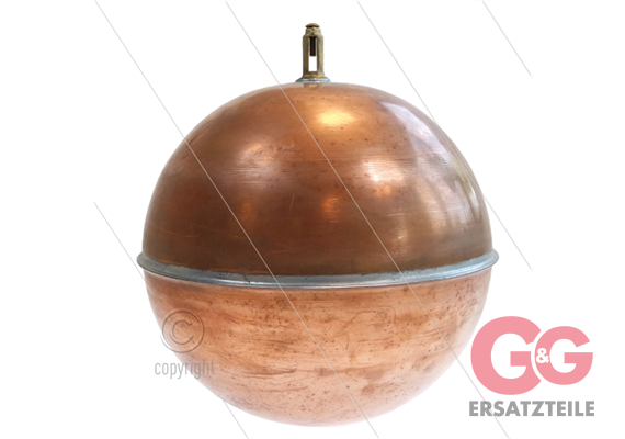 Schwimmerball Kupfer mit Klemmbefestigung - Ø220 mm - max 60°C - für Schwimmerventil 22022
