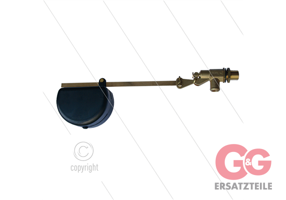 Schwimmerventil RG60 - Messing - max 6 Bar - L=383mm - max 60°C - 1/2" AG - Durchflussmeng