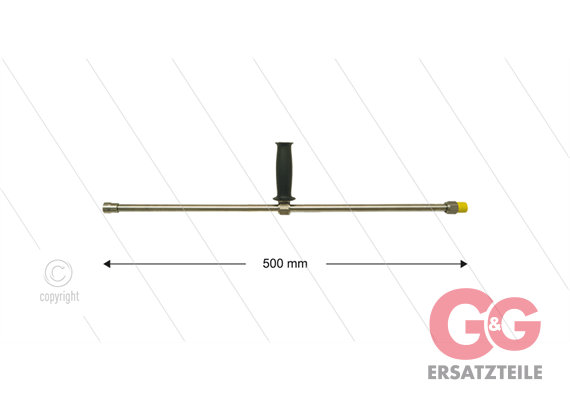 ST3600 Lanze - L=500mm - gerade - Edelstahl - 1/2" AG x 1/4" IG - mit seitlichem Handgriff