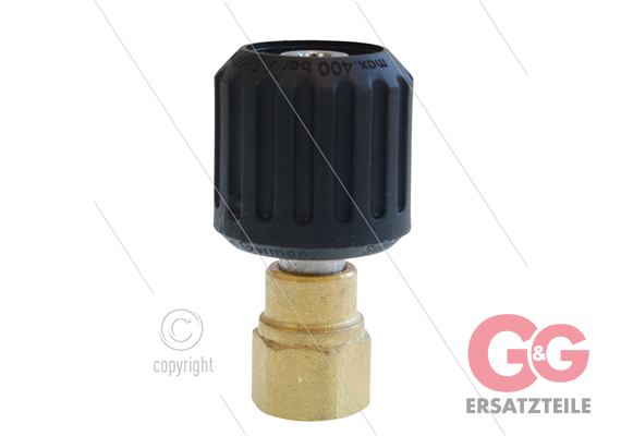 ST44 - Handverschraubung mit gleitlager - Messing - 400 Bar - M22x1,5 HV x 3/8" IG - Ø14mm