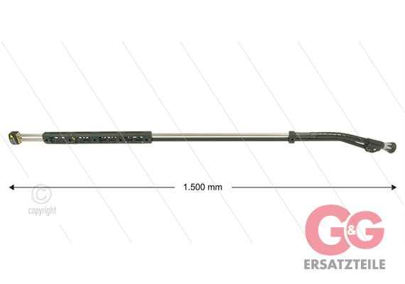 ST85 - flexibele Lanze - L=1500mm - VA - 210 Bar - 2 x 1/4"