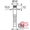 Stecknippel 10/15,5 mm DN 06 Stahl verzinkt | Bild 2