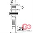 Stecknippel 11 mm DN 08 Edelstahl mit Lager | Bild 2