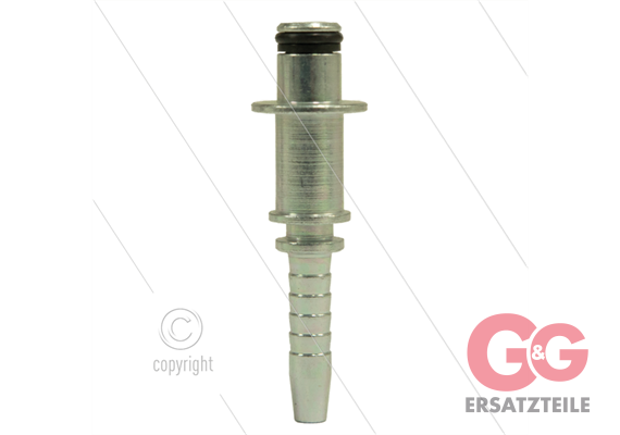 Stecknippel - Stahl - DN06 (1/4") - Ø10mm Pistolanschluss mit Ø15,5mm scheibe