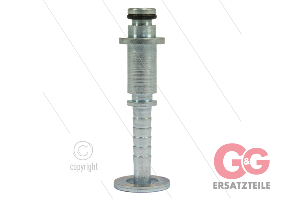 Stecknippel - Stahl - DN06 (1/4") - Ø10mm Pistolanschluss mit Ø21,0mm scheibe