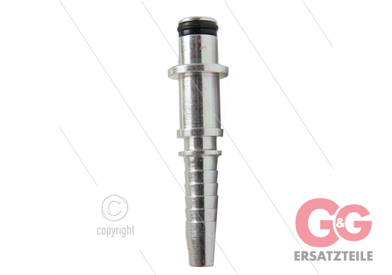 Stecknippel - Stahl - DN08 (5/16") - Ø10mm Pistolanschluss mit Ø15,5mm scheibe