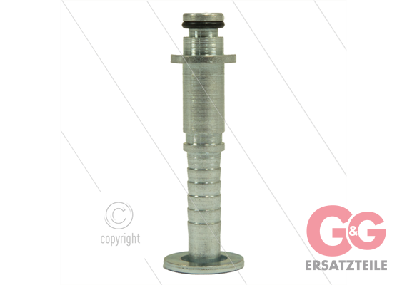 Stecknippel - Stahl - DN08 (5/16") - Ø10mm Pistolanschluss mit Ø21,0mm scheibe