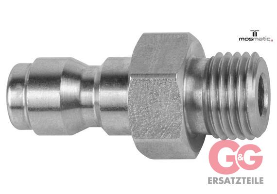 Stecknippel ø12 G1/4"-M SW17 NW6 rostfrei