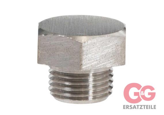 Stopfen 1/8"AG mit Außensechskant SW 13 Edelstahl 250 bar