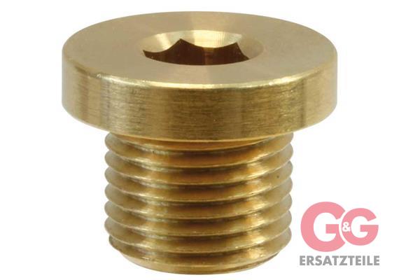 Stopfen 1/8"AG mit Rand Messing 250 bar