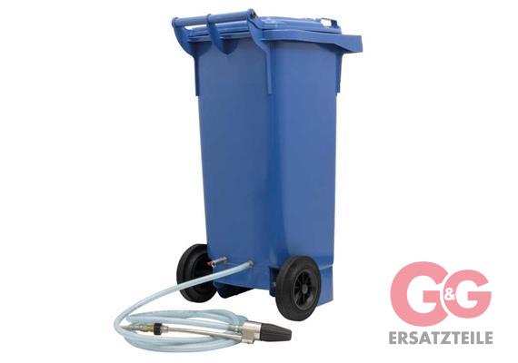 Strahlgutltonne 80 Liter grau mit Ansaugung