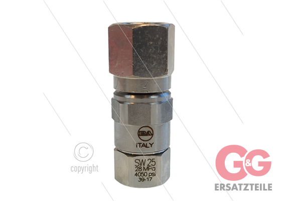 SW25 - Drehgelenk - Edelstahl / Messing - 250 Bar - 40 l/min - max 90°C - 30 U/min - 3/8"