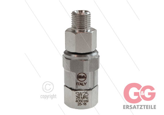 SW25 - Drehgelenk - Edelstahl / Messing - 250 Bar - 40 l/min