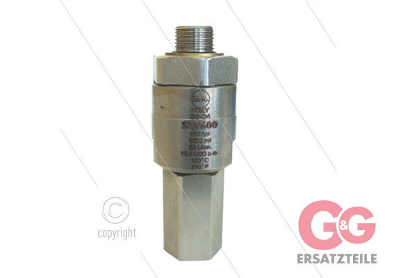SW600 - Drehgelenk-Edelstahl - 600 Bar - 60 l/min - max 90°C - 30 U/min - 3/8" IG x 3/8"AG