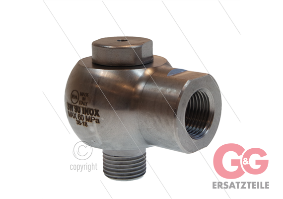SW90-600 - Winkeldrehgelenk - Edelstahl - 600 Bar - 80 l/min - max 90°C - 1/2" AG x 1/2"IG