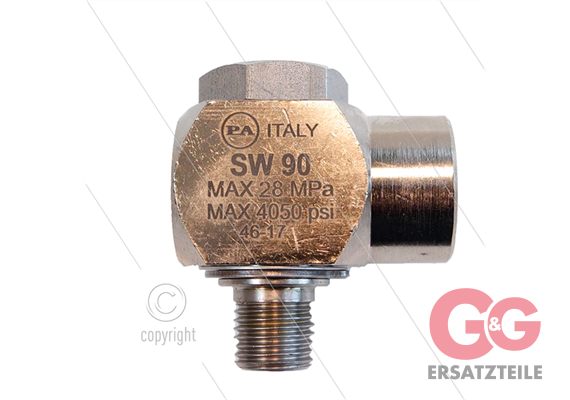 SW90 - Winkeldrehgelenk - Messing / Edelstahl - 250 Bar - 40