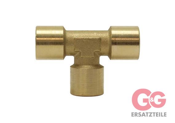T-Stück 1/4"IG Messing 150 bar Länge: 51 mm Höhe: 25 mm