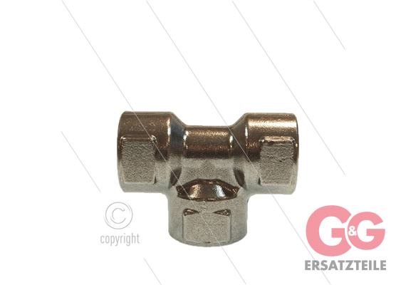 T-Stück - Edelstahl - 3 x 3/8" IG BSP - 600 Bar