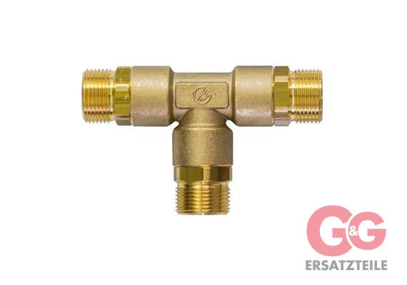 T-Stück M22x1,5AG : M22x1,5AG : M22x1AG Messing 350 bar
