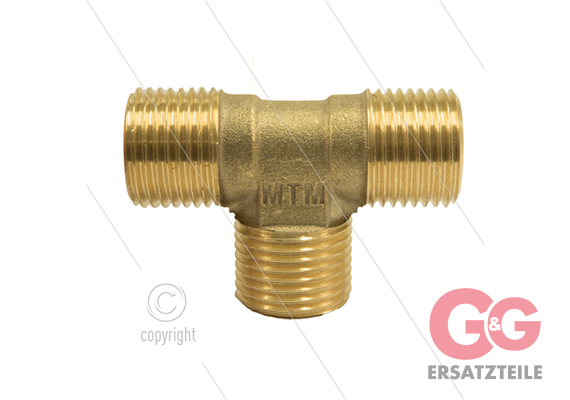 T-Stück - Messing - 300 Bar - 3 x 3/8" AG