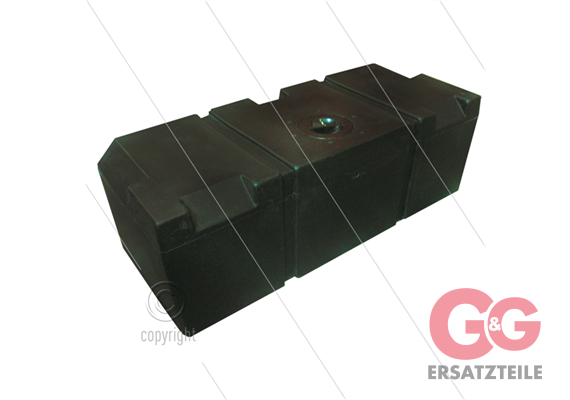 Tank - 115 Liter - Kunststoff - Schwarz - mit flachem Boden - 1 Deckel - LxBxH= 1000 x 400