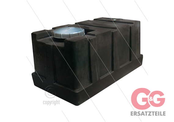 Tank - 275 Liter - Kunststoff - Schwarz - mit flachem Boden - 2 Deckel - LxBxH= 1100 x 600