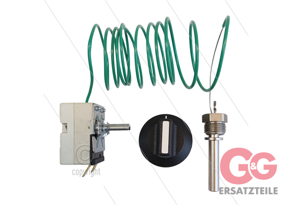 Thermostat - Typ EGO 55.13029.120 - 30 bis150°C - Capilair 1520mm - Fühler: Ø8mm L=45mm -