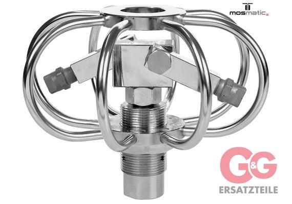 Turbo-Rohr-Reiniger schwenkbar, TC/rf TYR-2s ø300 G3/8"F 2x1/8"NPT-F