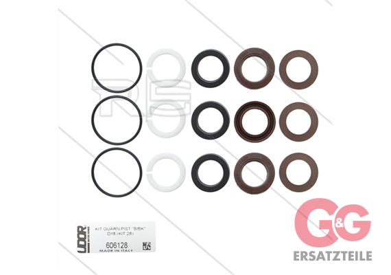 Udor Kit 28 - Manschettensatz für 3 Plunger Ø18mm - Serie B + BK + M + MK
