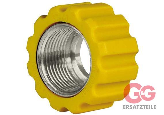 Überwurfmutter 22x1,5 16,4 mm Gelb Edelstahl  für Waschgerätenippel