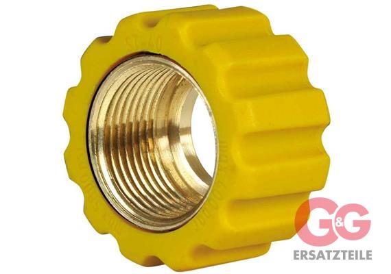 Überwurfmutter 22x1,5 16,4 mm Gelb Messing  für Waschgerätenippel