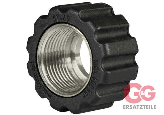 Überwurfmutter 22x1,5 16,4 mm Schwarz Edelstahl  für Waschgerätepressnippel