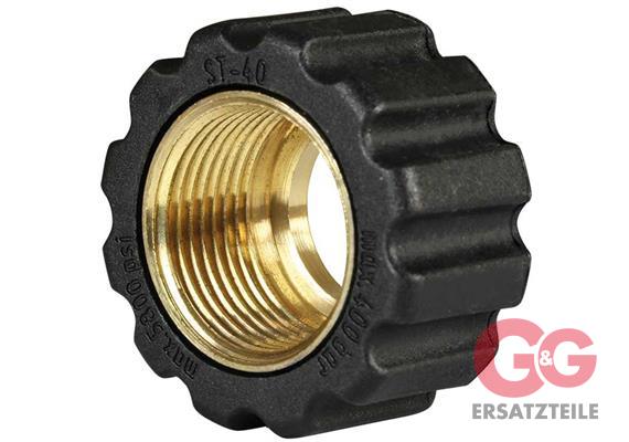 Überwurfmutter 22x1,5 16,4 mm Schwarz Messing  für Waschgerätenippel