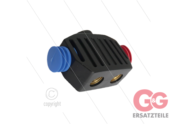 Umschaltventil für Doppellanze - max 250 Bar - 21 l/min - max 90ºC - 3 x 1/4" IG