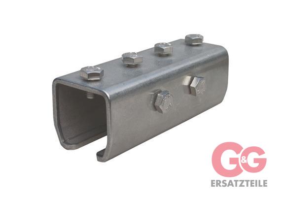 Verbindungsmuffe 30 mm VA, C-Schienen Verbinder